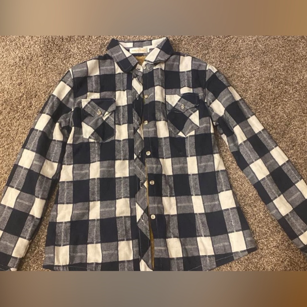 Kids/teens Large Plaid fuzzy button up